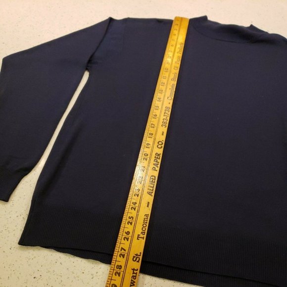Anthology Mens L Sweater Navy blue Textured Long Sleeve 100% Silk - Picture 3 of 6